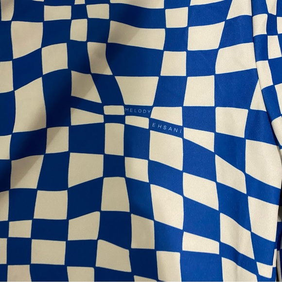 Melody Ehsani Warp Baggy Women’s Track Pants 2X XXL blue white checkered warped - Picture 13 of 16